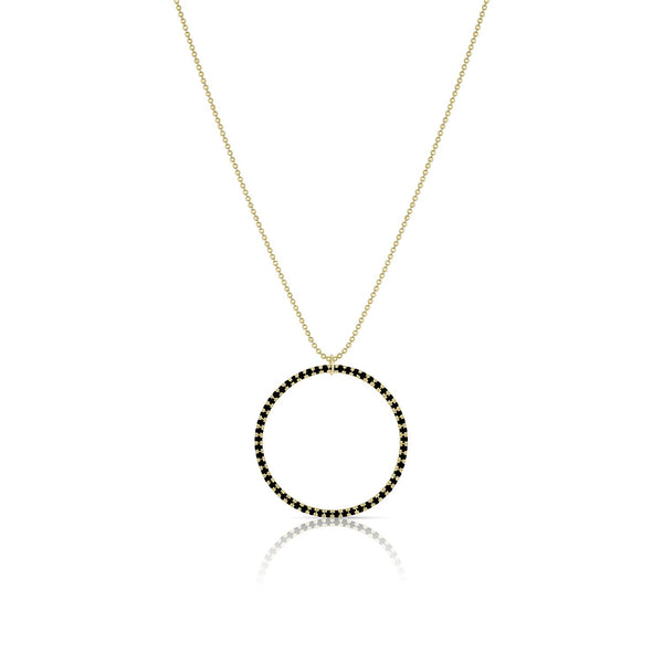 in black diamonds and yellow gold,<br>medium diameter <span class='visuallyhidden'>Call, text 323-404-2959 for shopping help.</span>